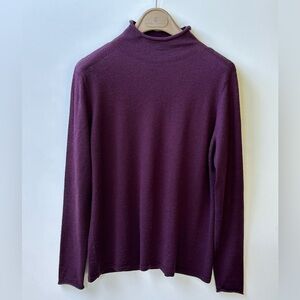 Pendleton Cashmere Merino blend Mock Neck Eggplant Purple Turtleneck Sweater, L